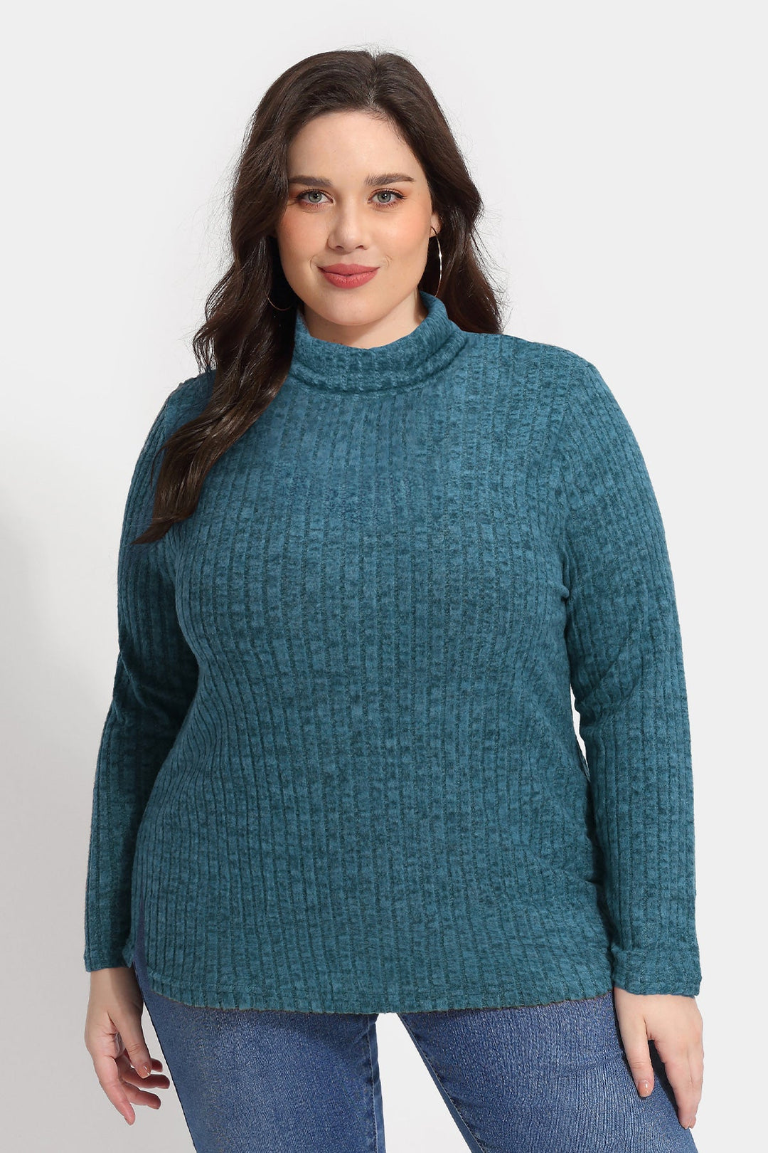 Supersoft Solid Long Sleeve Turtleneck Knit Sweater