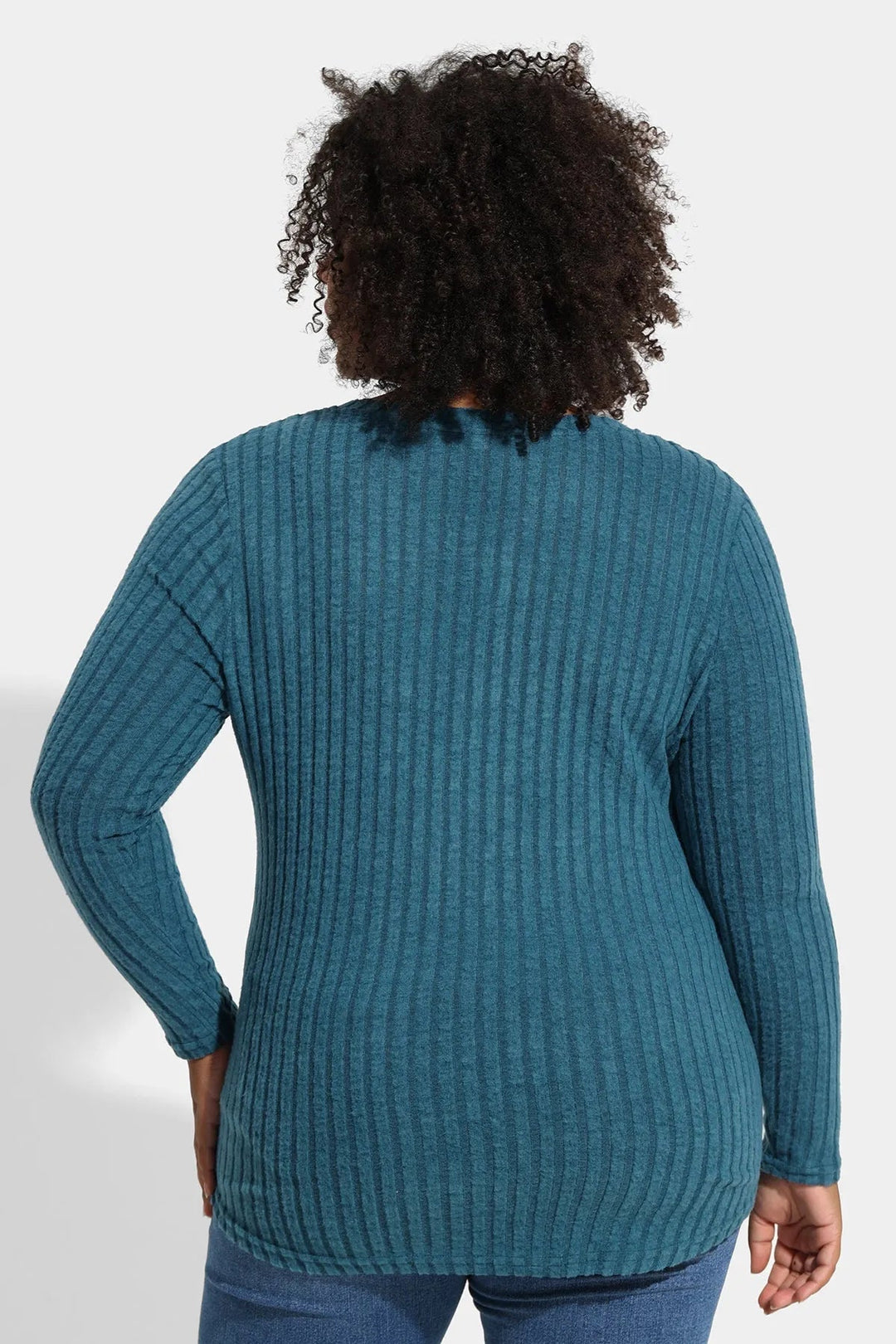 Texture Velvet Notched Neckline Basic Long Sleeve T-Shirt