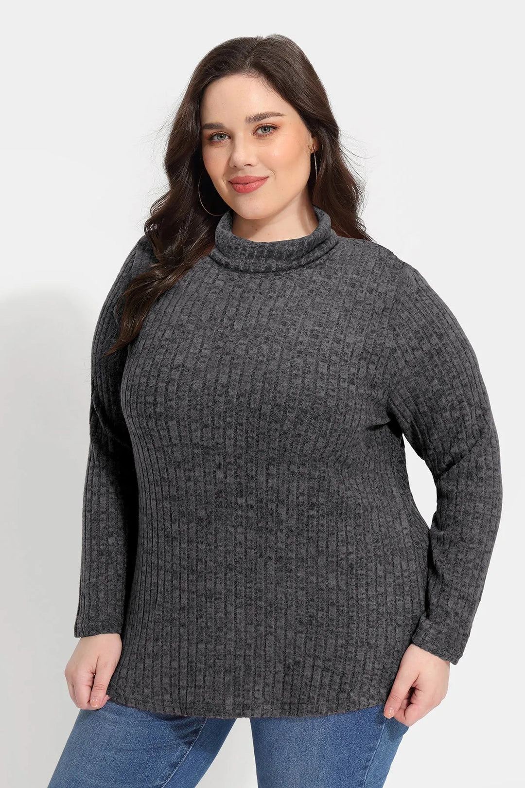 Supersoft Solid Long Sleeve Turtleneck Knit Sweater