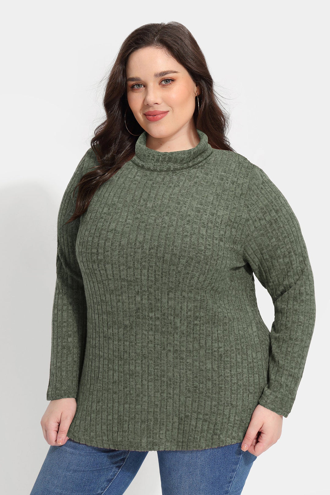 Supersoft Solid Long Sleeve Turtleneck Knit Sweater