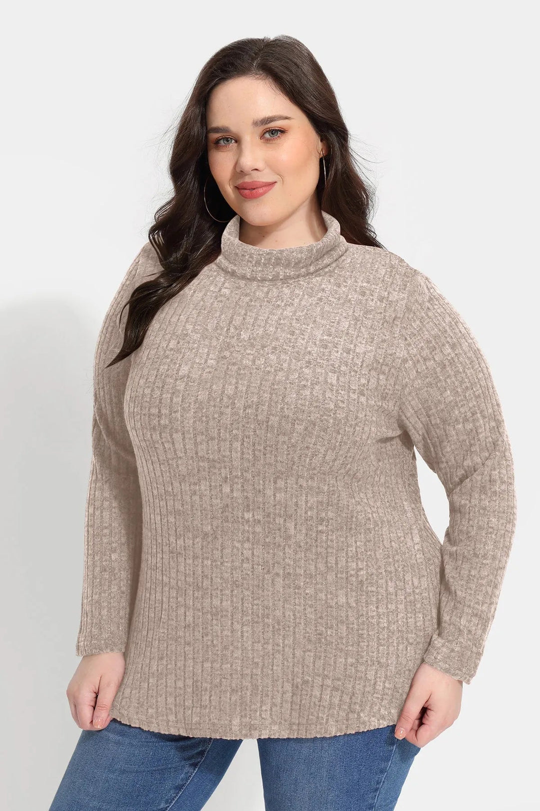 Supersoft Solid Long Sleeve Turtleneck Knit Sweater