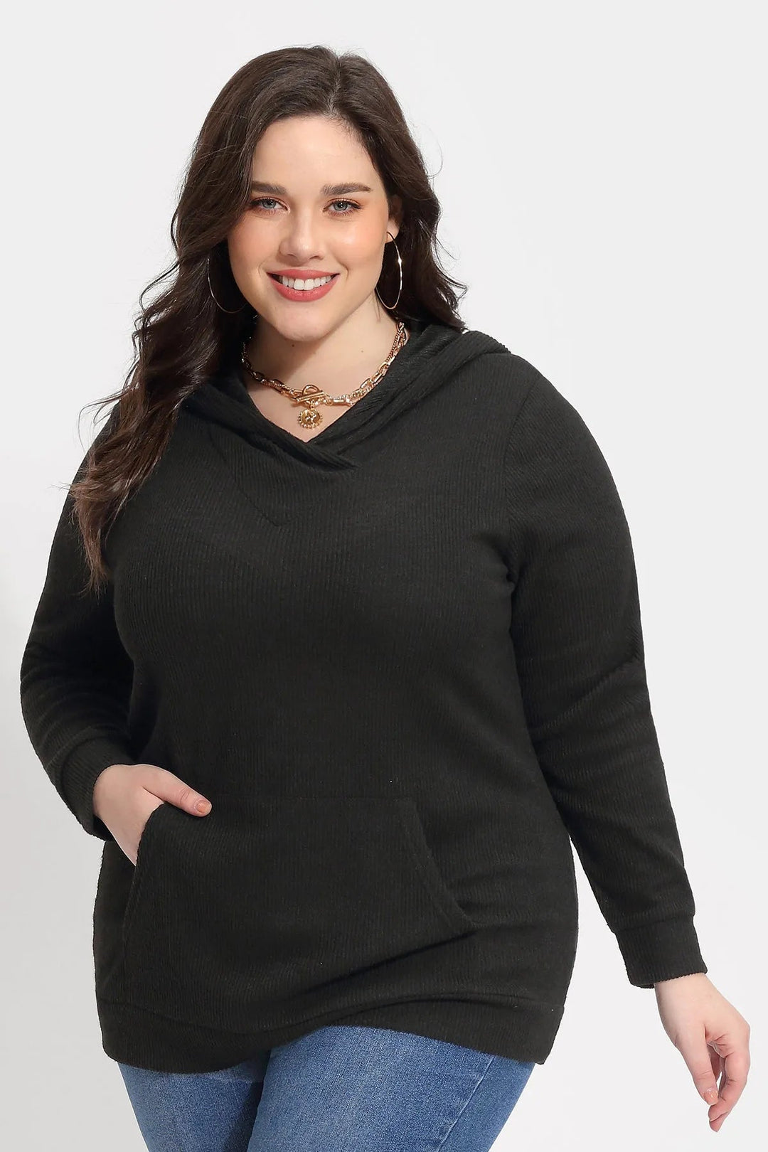 Solid Pockets Supersoft Sweatshirt Hoodie