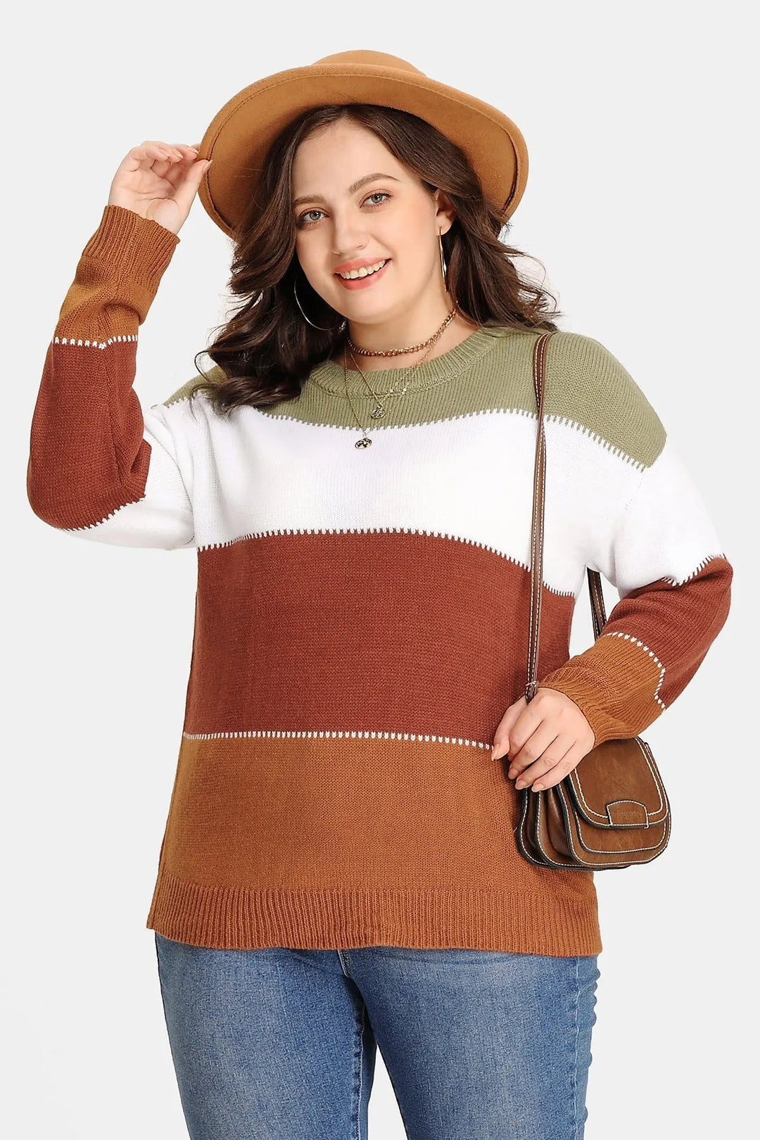 Knit Stripe Patchwork Cashmere Sweater
