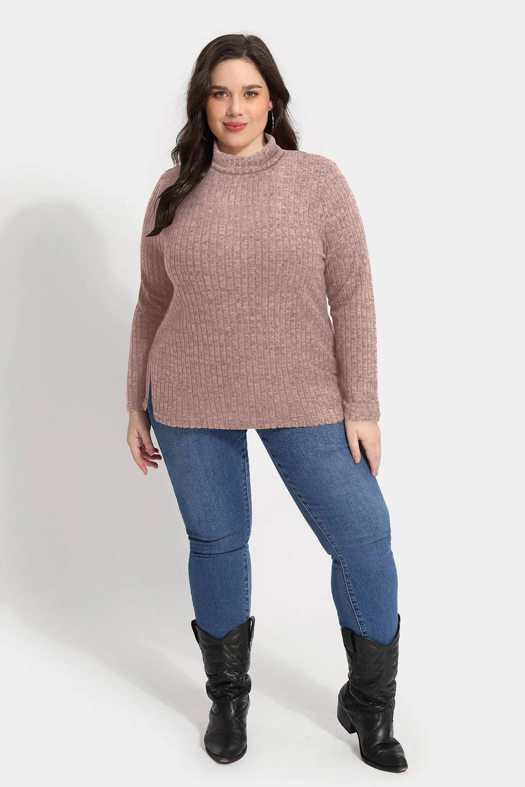 Supersoft Solid Long Sleeve Turtleneck Knit Sweater