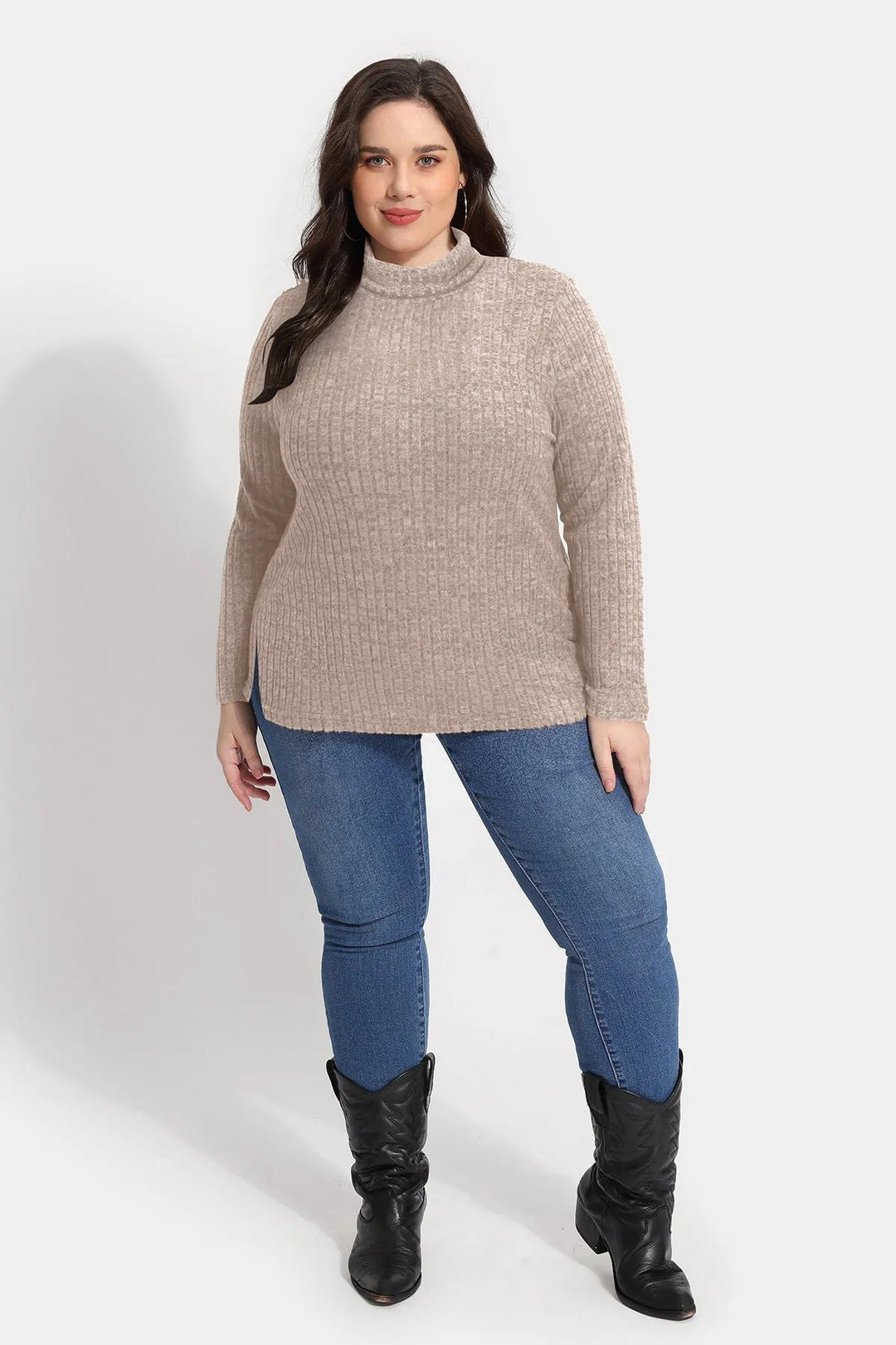 Supersoft Solid Long Sleeve Turtleneck Knit Sweater