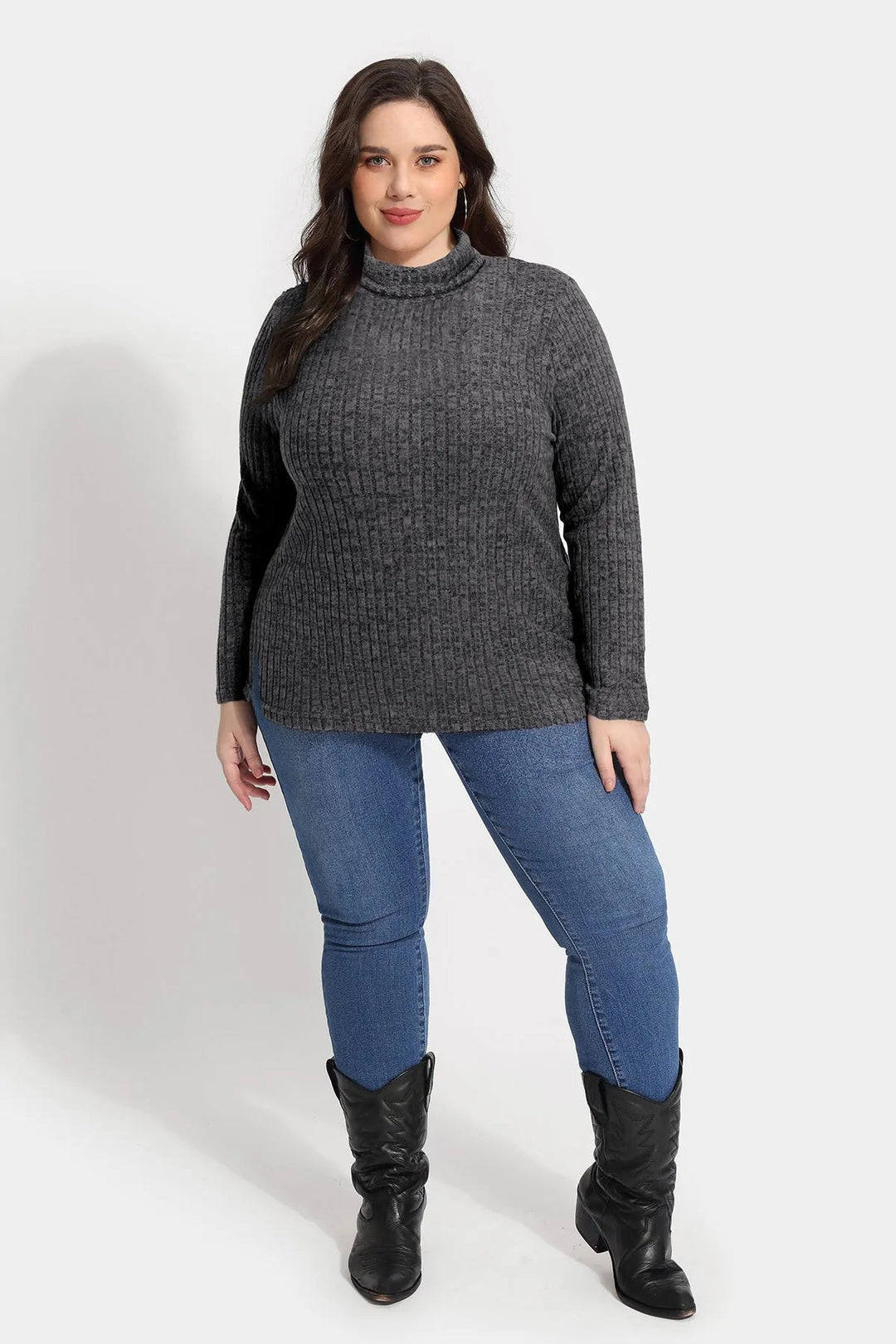 Supersoft Solid Long Sleeve Turtleneck Knit Sweater