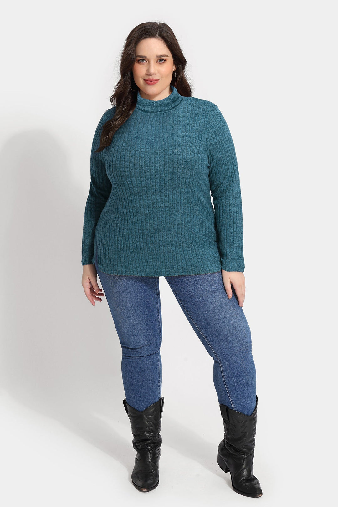 Supersoft Solid Long Sleeve Turtleneck Knit Sweater