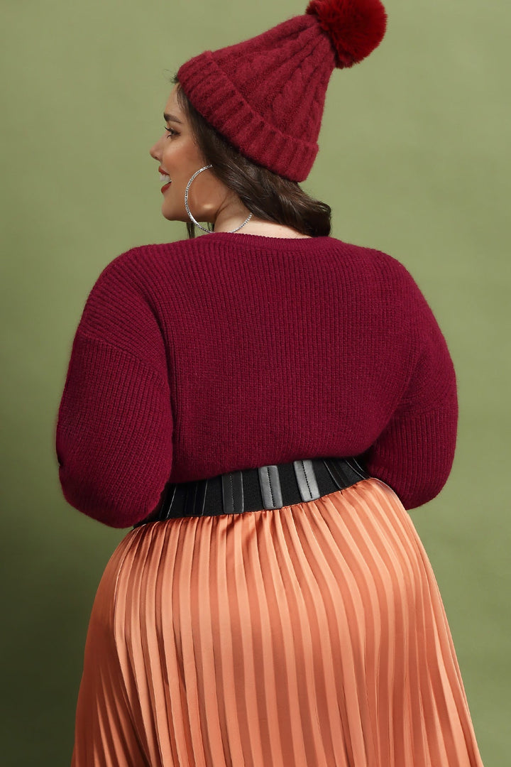 Quarter Zipper Up Plain Cashmere Woolen Sweater