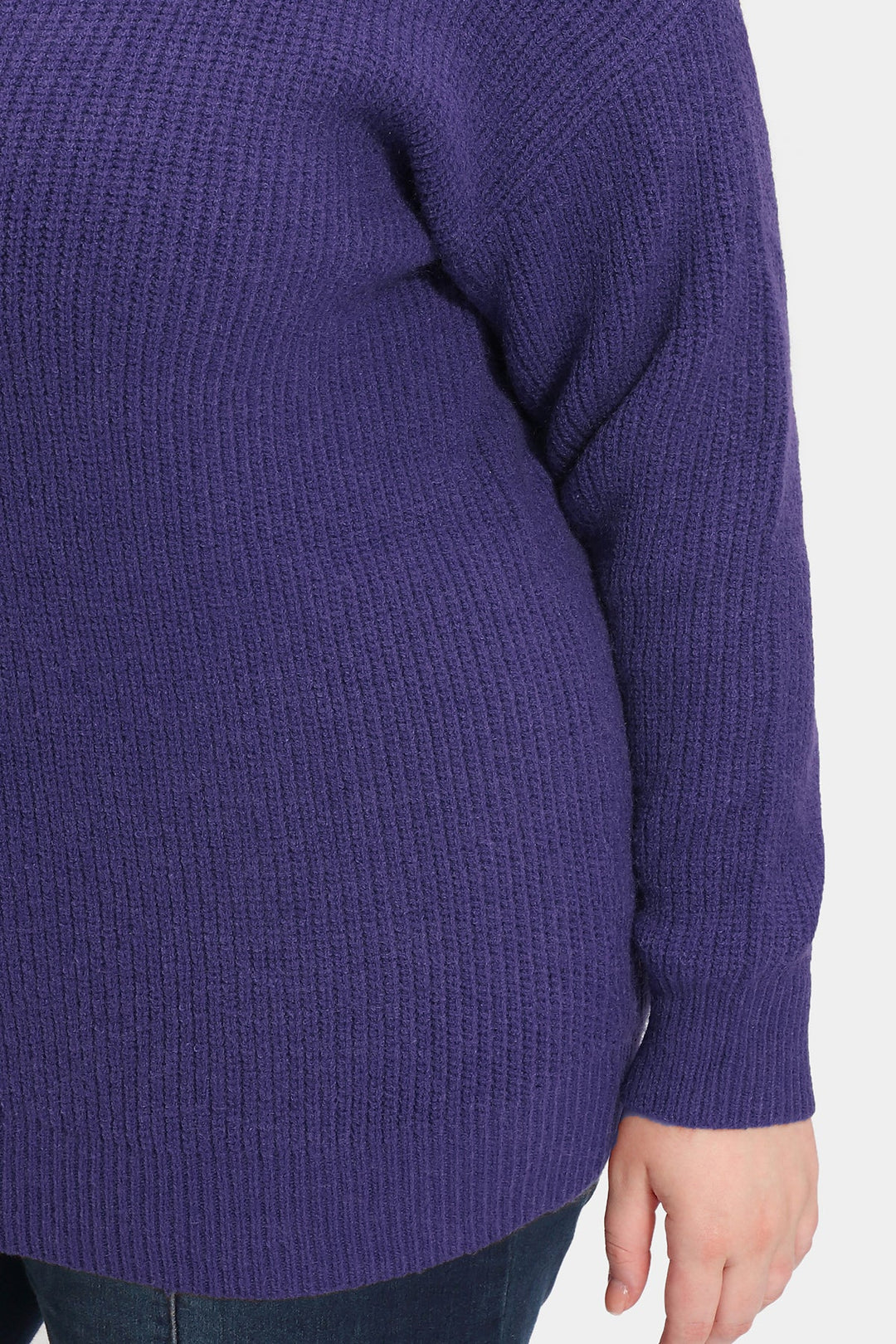 Quarter Zipper Up Plain Cashmere Woolen Sweater