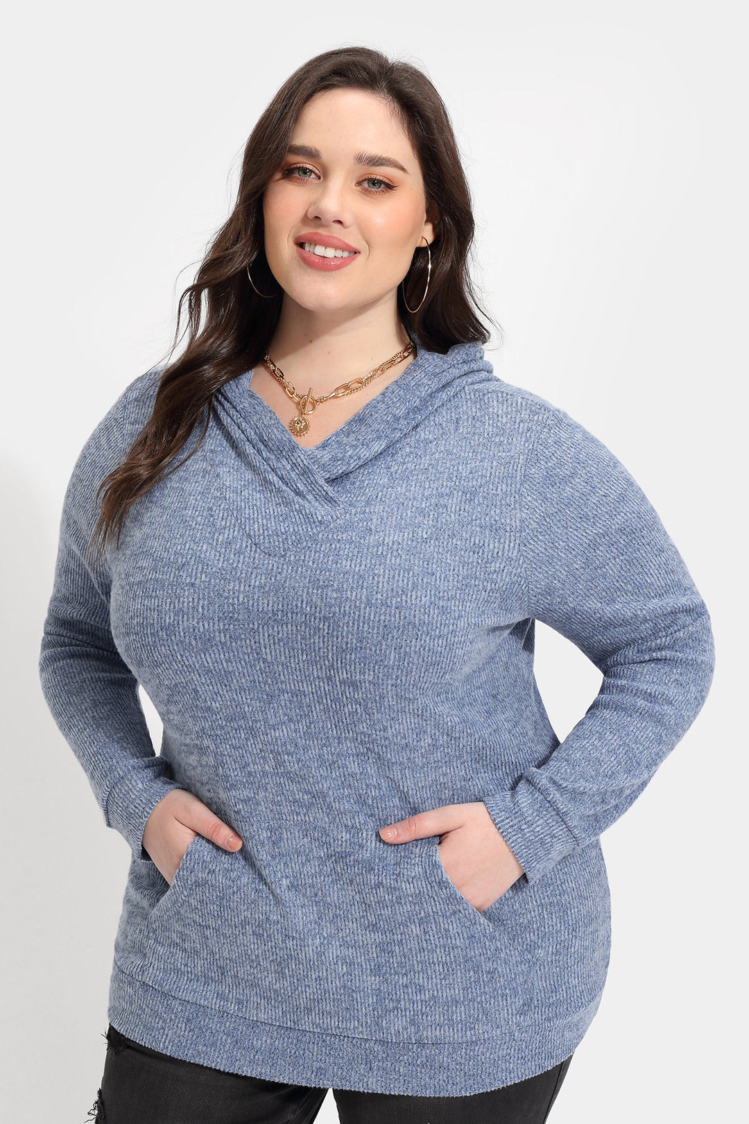 Solid Pockets Supersoft Sweatshirt Hoodie