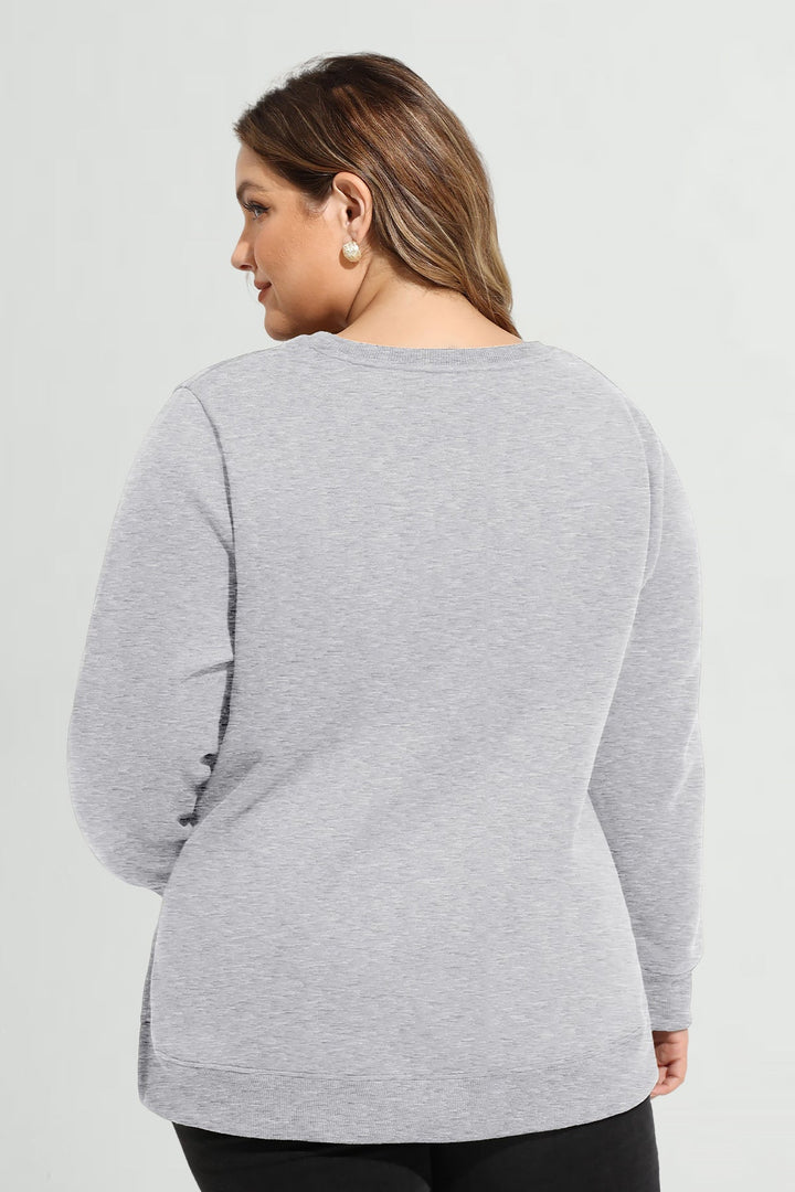 Essentail Split Hem Long Sleeve Sweatshirt