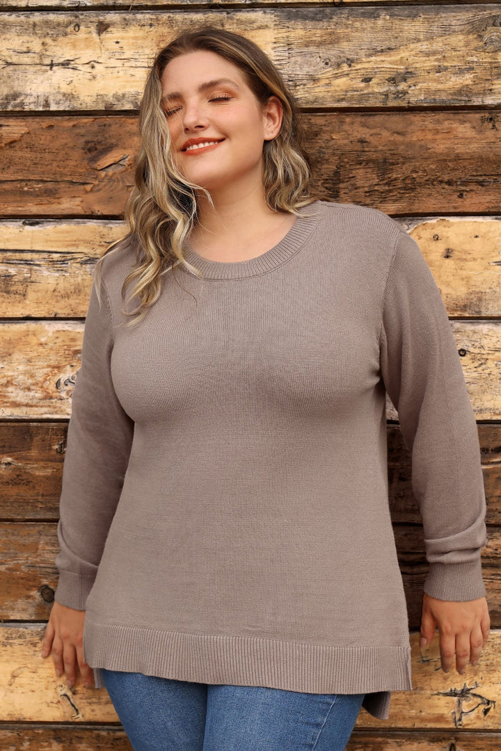 Essential Split Hem Skinny Long Sleeve Sweater