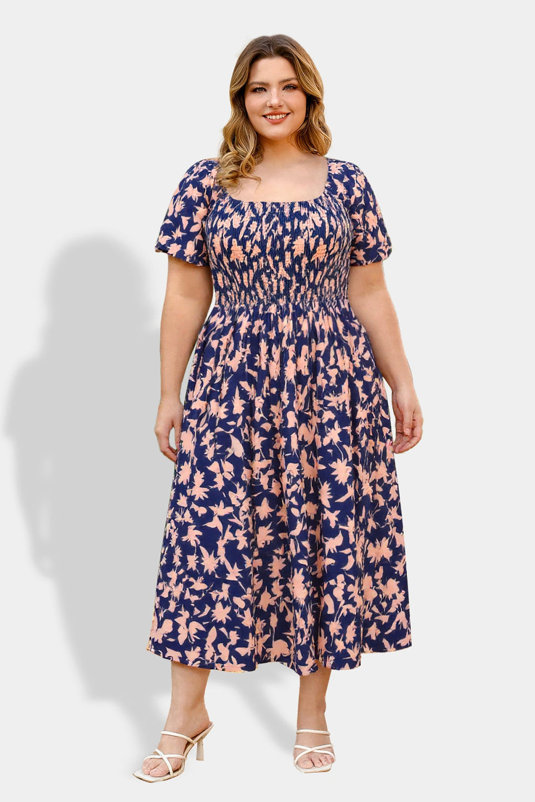 Pockets Floral Print Beach Summer Vibes Midi Dress