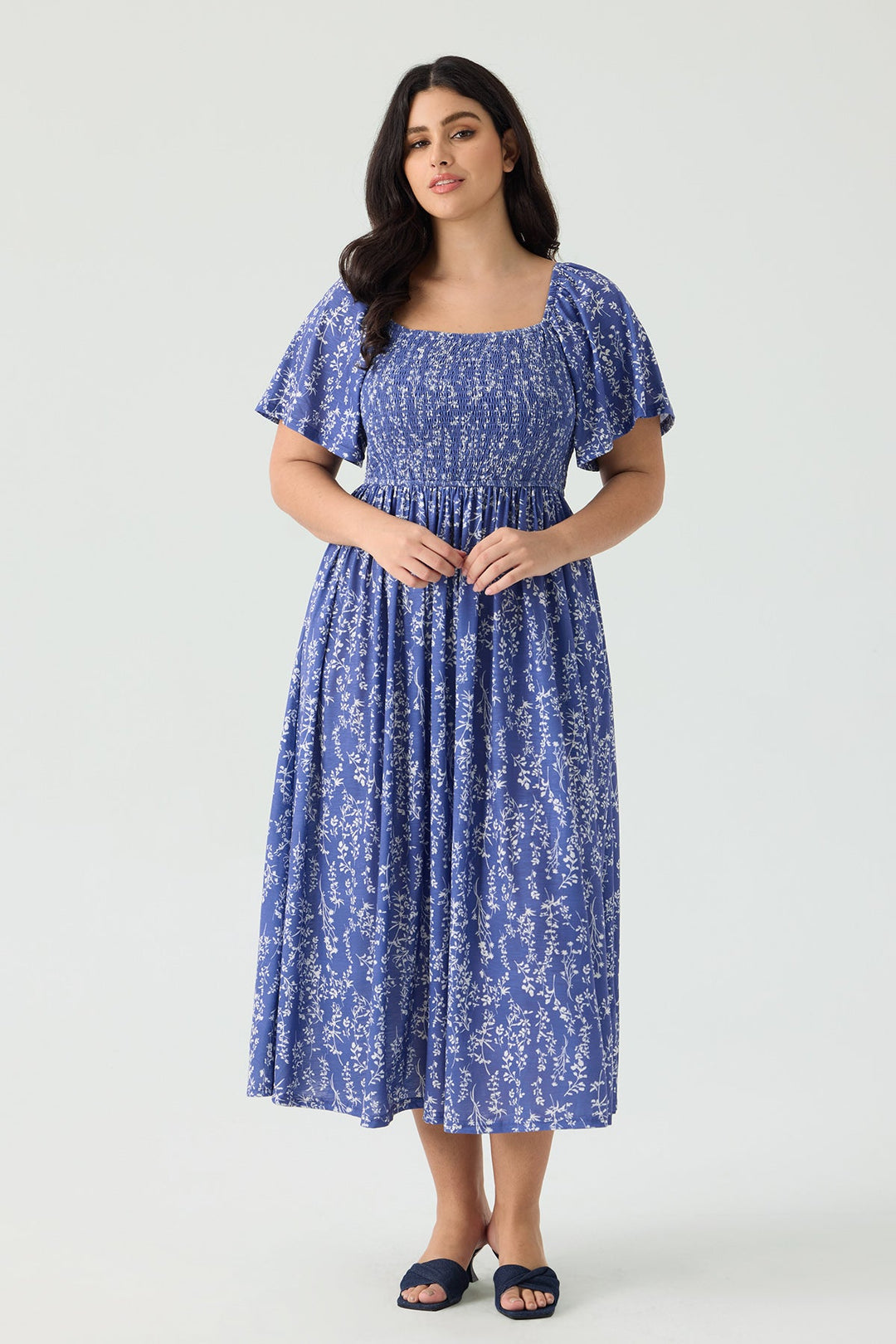 Pockets Floral Print Beach Summer Vibes Midi Dress