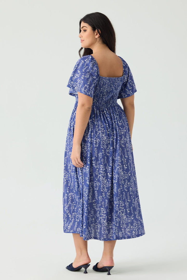 Pockets Floral Print Beach Summer Vibes Midi Dress