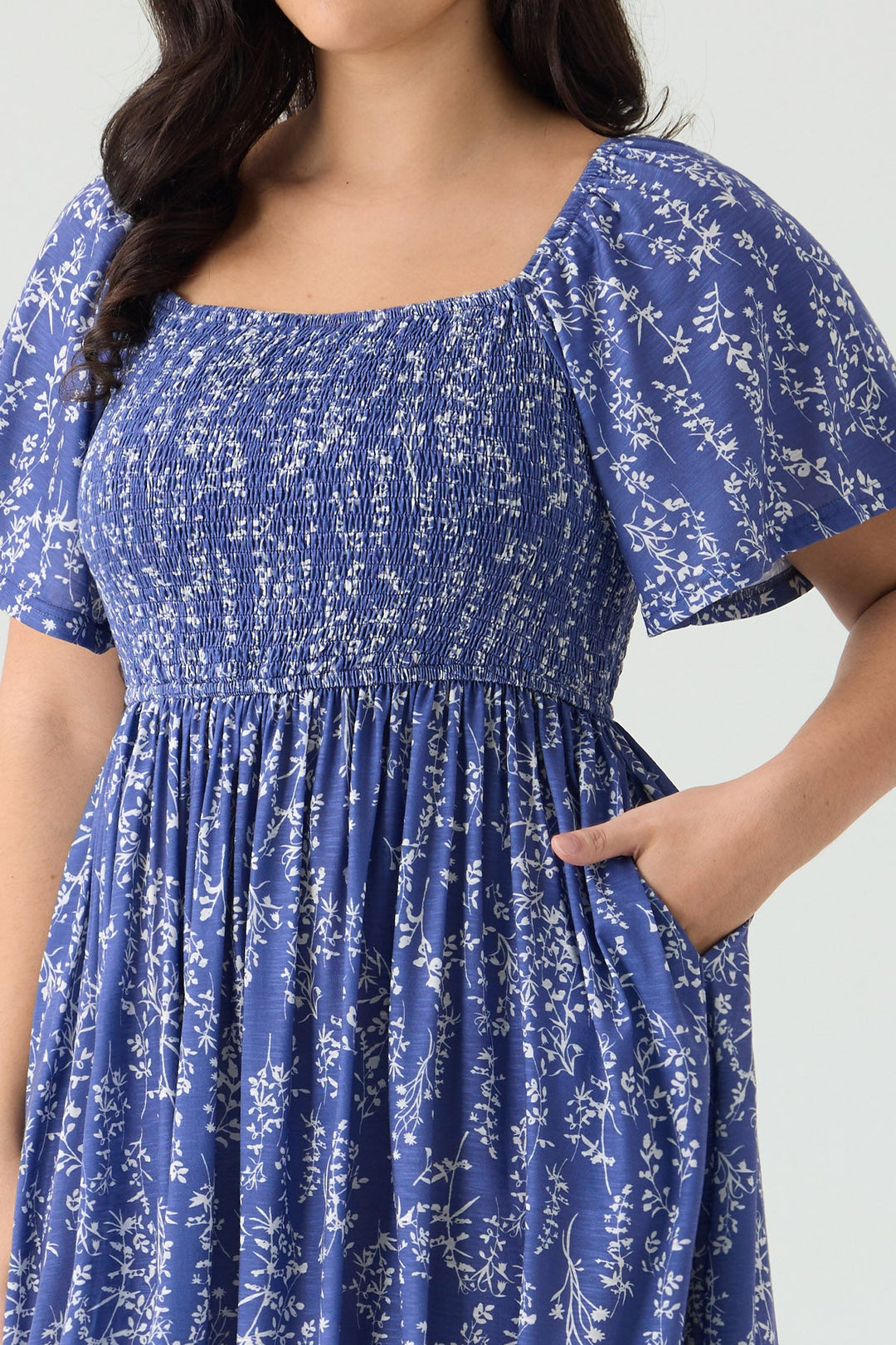 Pockets Floral Print Beach Summer Vibes Midi Dress