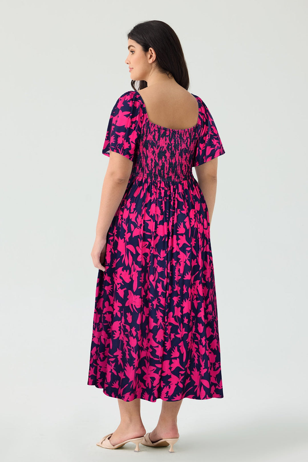 Pockets Floral Print Beach Summer Vibes Midi Dress