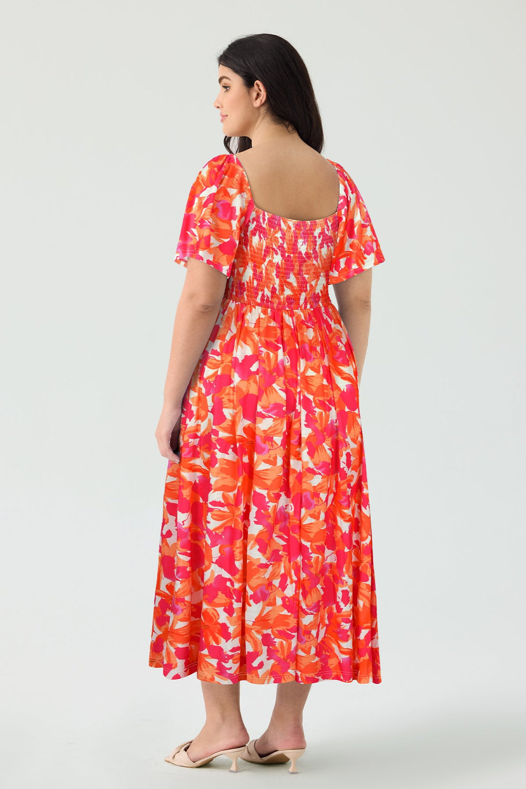 Pockets Floral Print Beach Summer Vibes Midi Dress