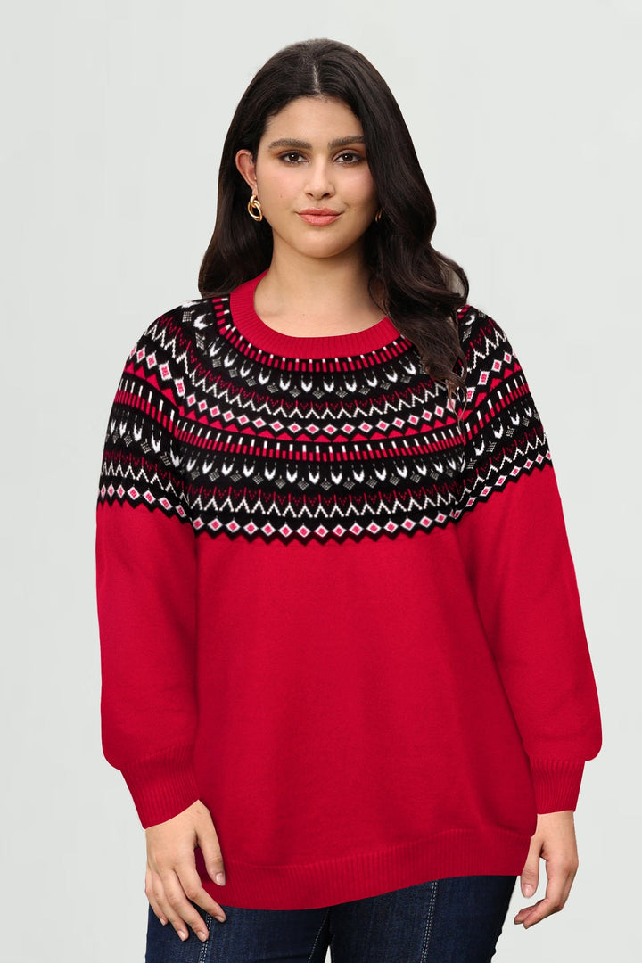 Fair Isle Knit Jacquard Holiday Sweater