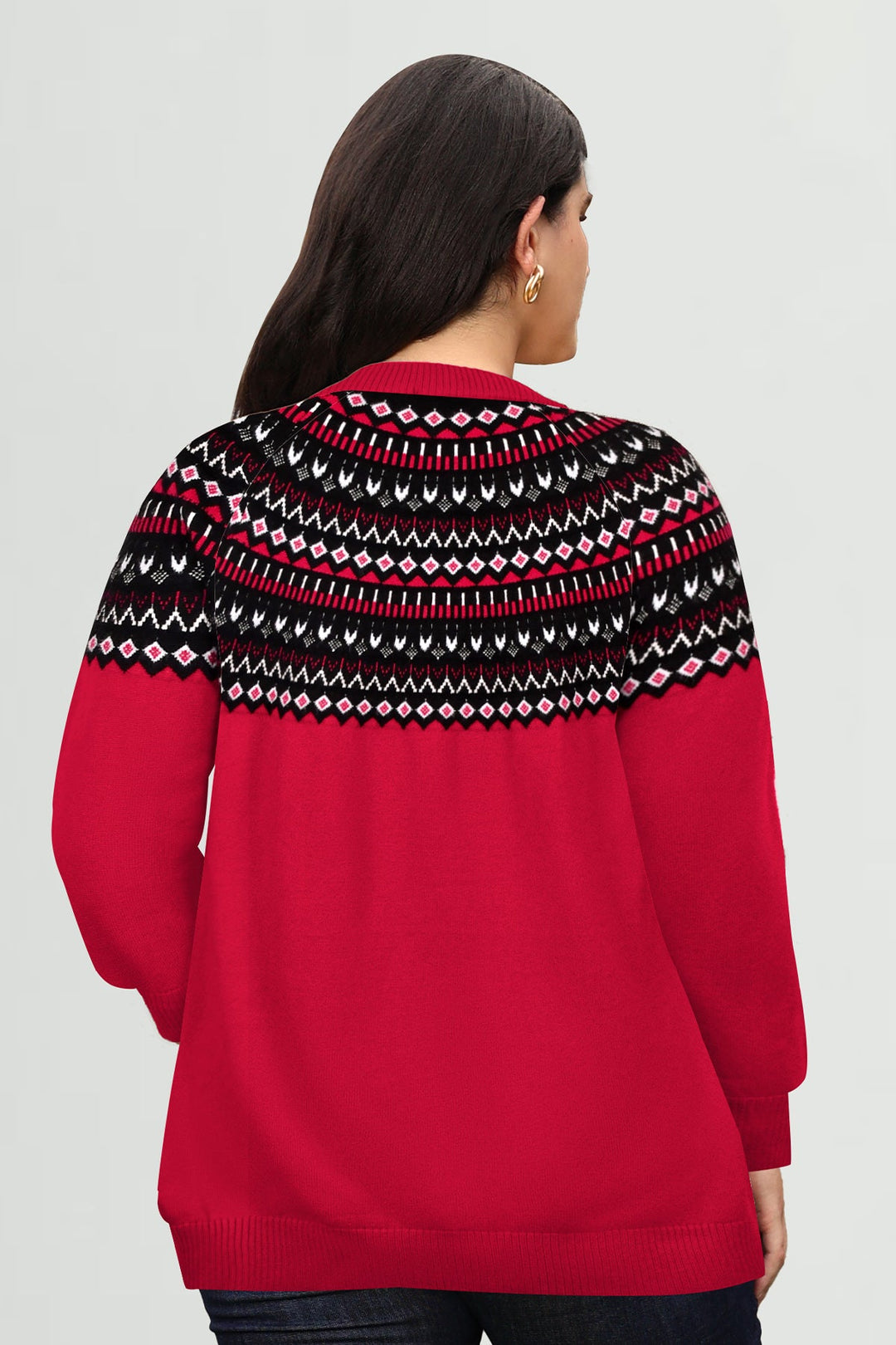 Fair Isle Knit Jacquard Holiday Sweater
