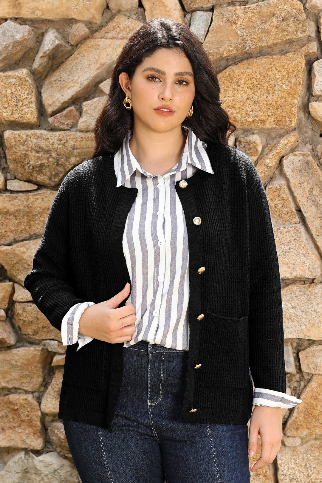 Cozy Chunky Knit Button up Cardigan Sweater with Pockets