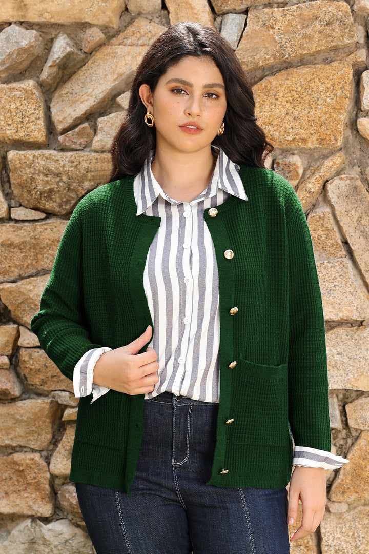 Cozy Chunky Knit Button up Cardigan Sweater with Pockets