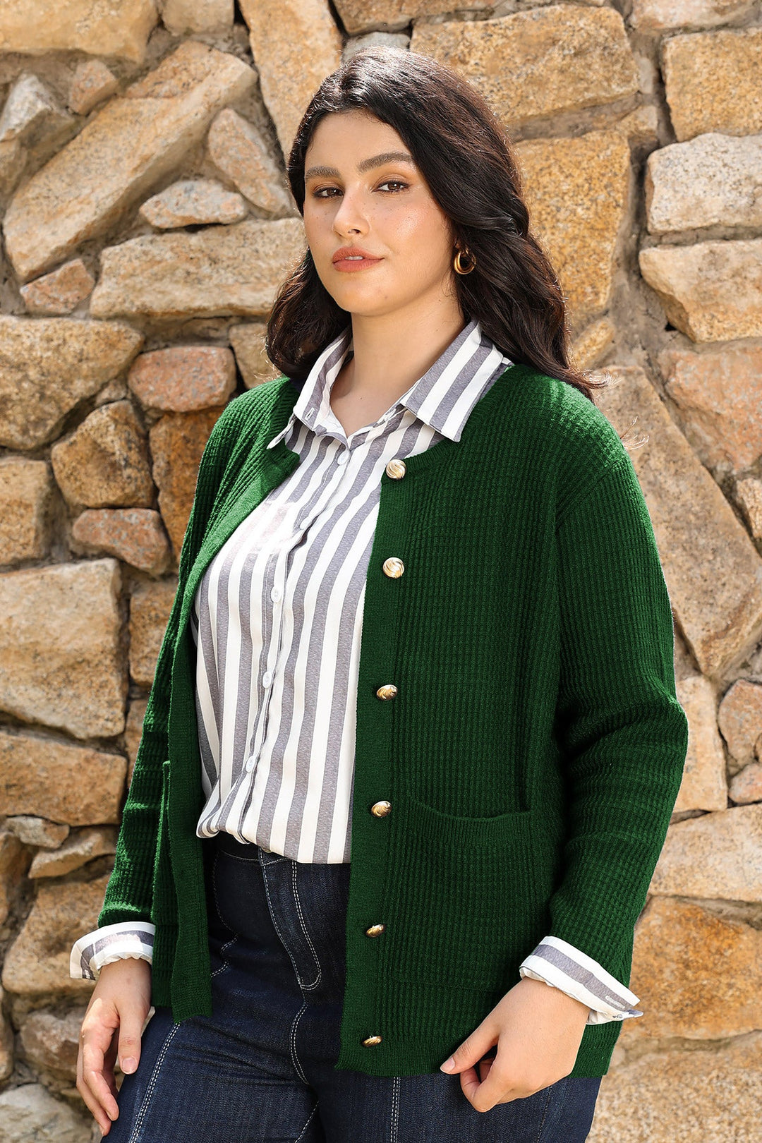 Cozy Chunky Knit Button up Cardigan Sweater with Pockets