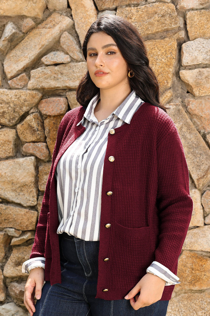 Cozy Chunky Knit Button up Cardigan Sweater with Pockets