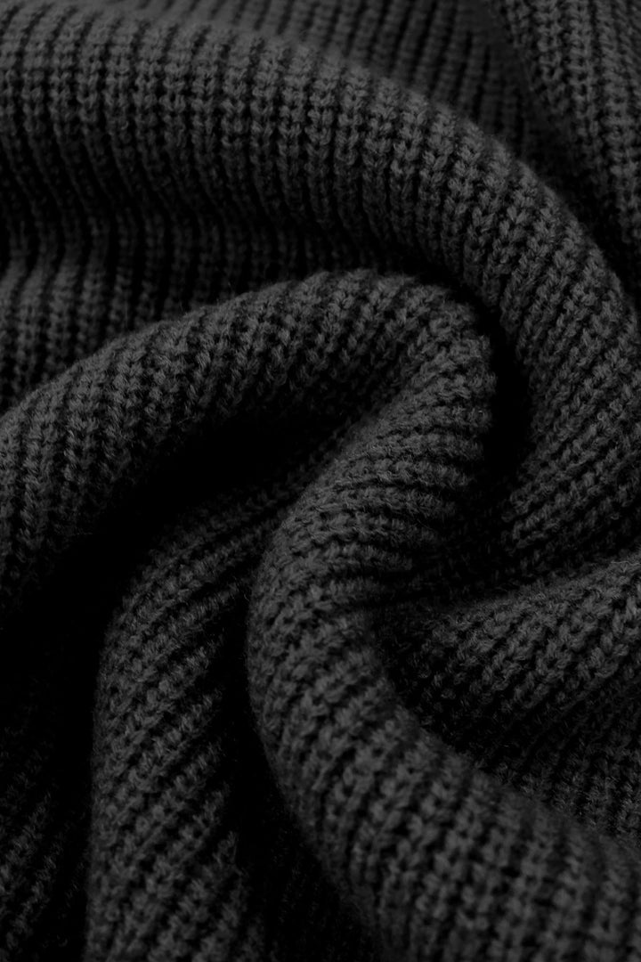 Quarter Zipper Up Plain Cashmere Woolen Sweater