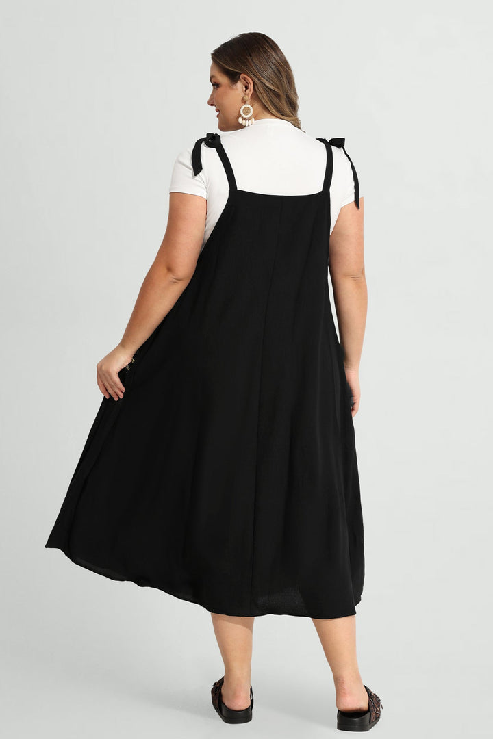 Pocket Floral Adjustable Strap Overall Maxi Dress