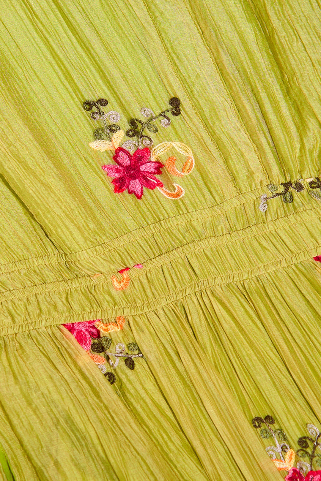 Floral Embroidered Smocked Waist Flowy Summer Dress