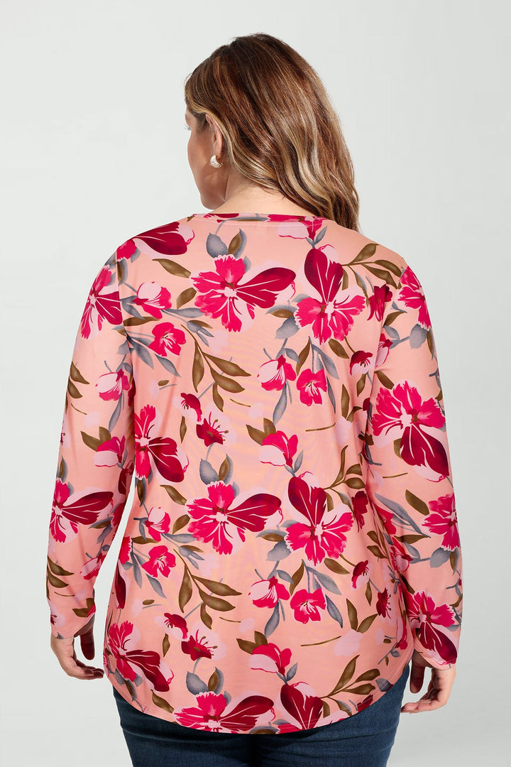 Floral Print Soft Flowy Long Sleeve T-Shirt