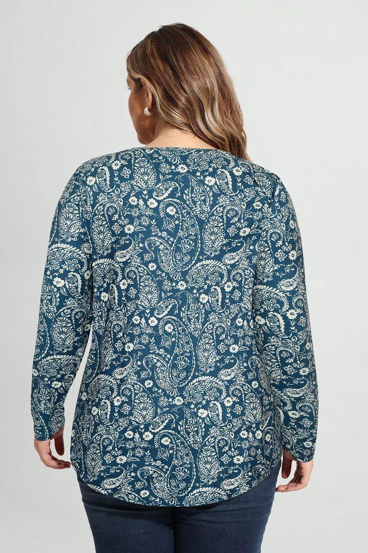 Floral Print Soft Flowy Long Sleeve T-Shirt