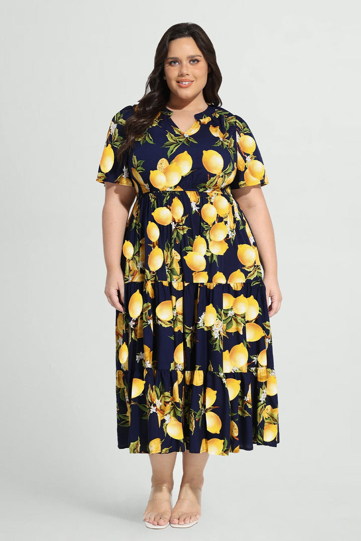 Pockets Elasticated Waist Tiered Casual Chic Midi Dress