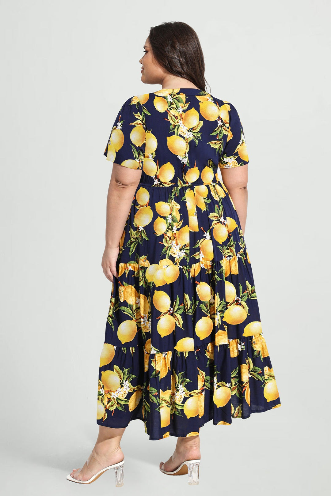 Pockets Elasticated Waist Tiered Casual Chic Midi Dress