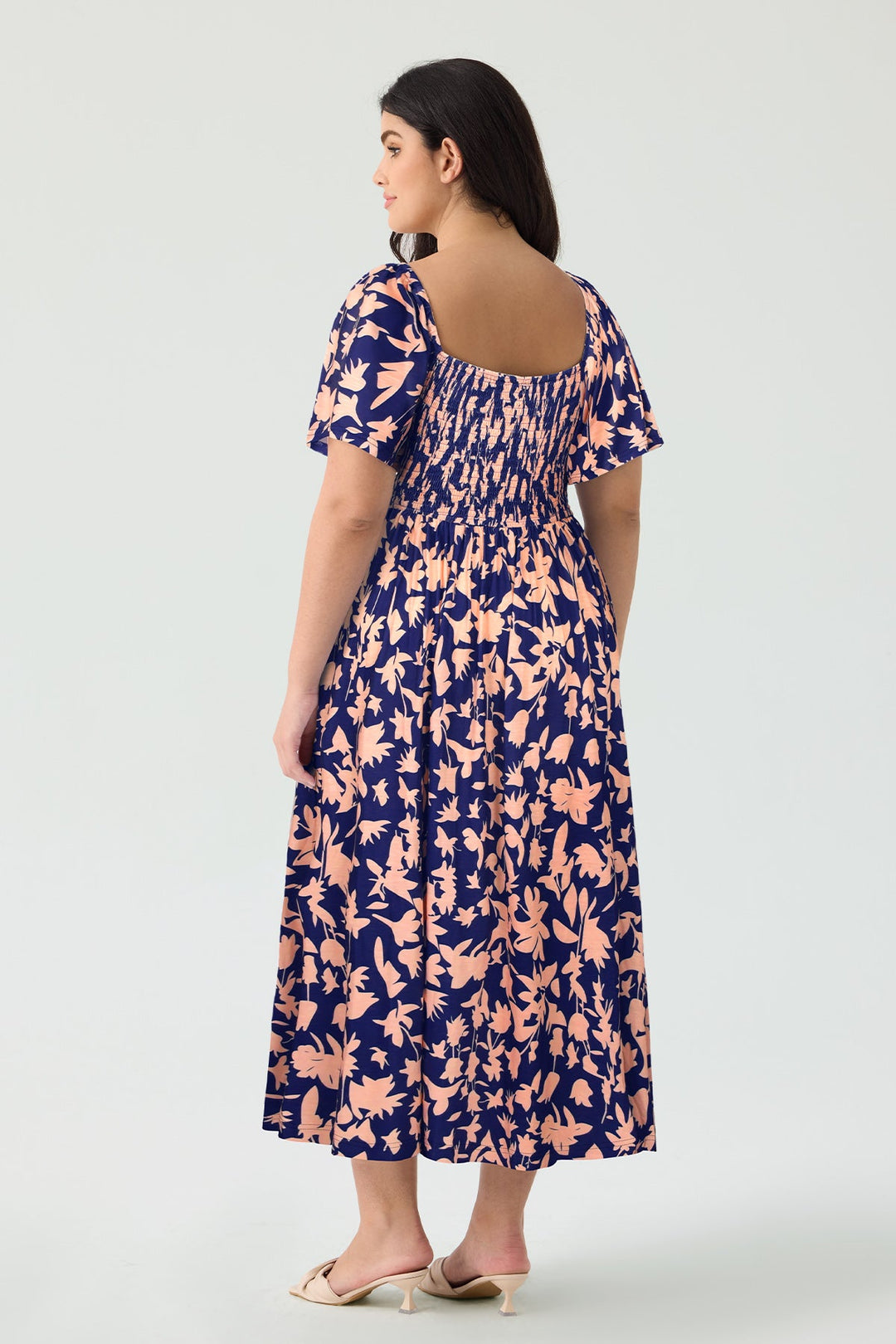Pockets Floral Print Beach Summer Vibes Midi Dress