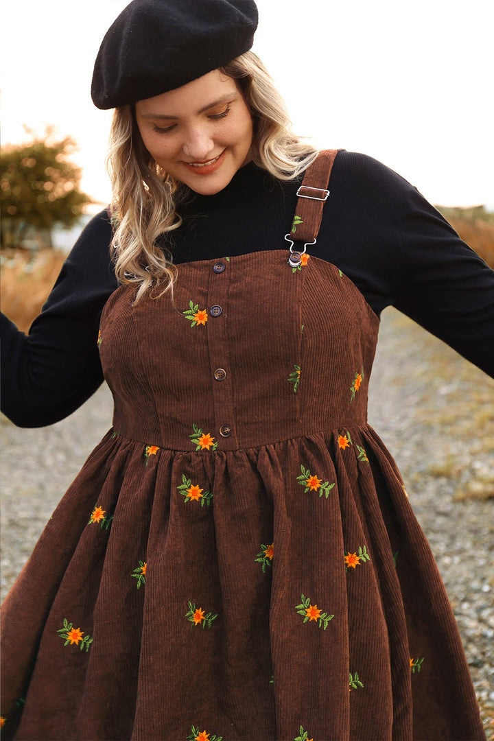 Adjustable Strap Floral Print Overall Knit Dress