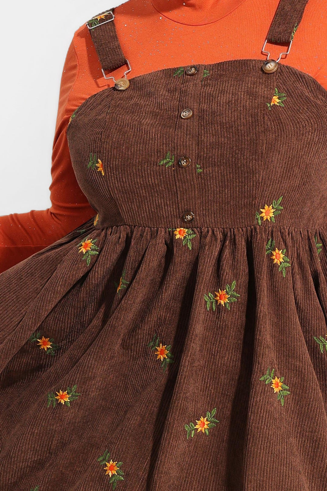 Adjustable Strap Floral Print Overall Knit Dress